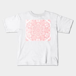 Light Pink Boho Mandala Tapestry Pattern Kids T-Shirt